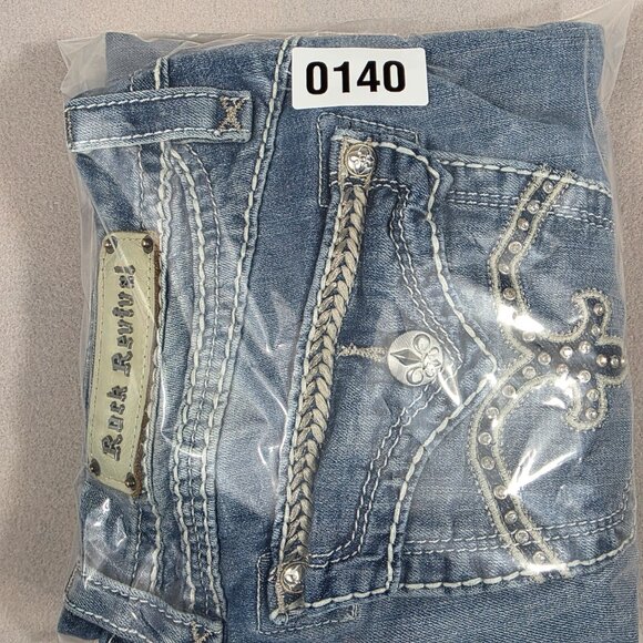 Rock Revival Jeans Womens 34 Blue Denim Sasha Easy Boot Mid-Rise - Picture 14 of 14